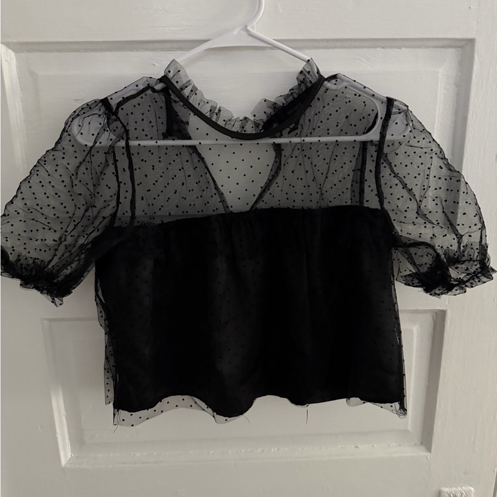 Forever 21 Polka Dot Blouse - Picture 2 of 4